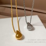 European and American niche simple metallic water drop pendant necklace with retro