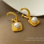 French retro pearl earrings