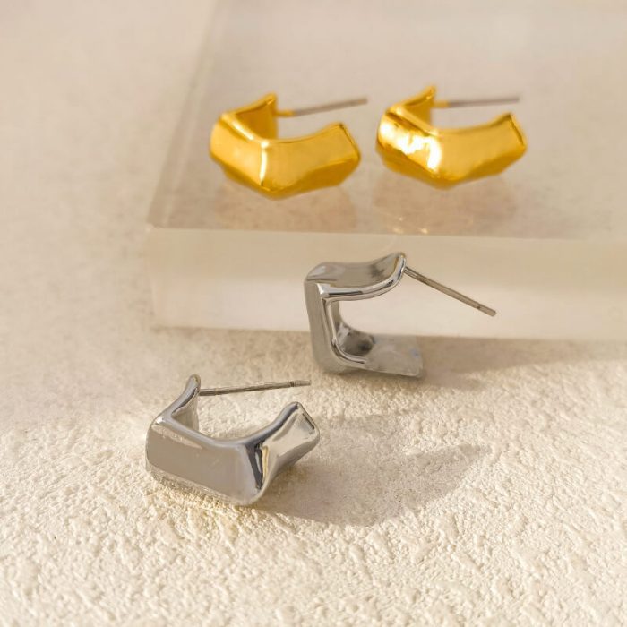 Trendy metallic earrings