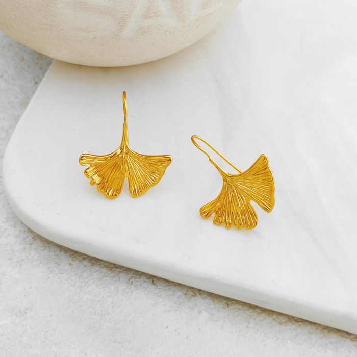 Ginkgo leaf earrings retro internet celebrity earrings design earrings