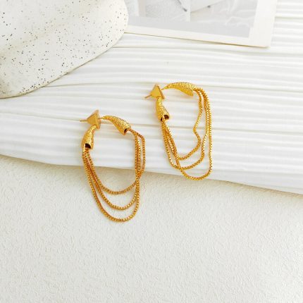 European and American chain tassel earrings