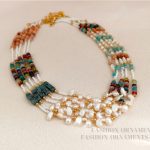 Retro bohemian style cultured pearl necklace