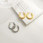 retro European and American plain ring earrings