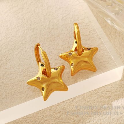 Niche five-pointed star earrings