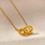 Simple double-ring circle necklace