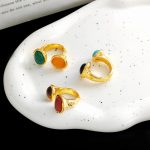 European and American personalized trendy contrasting color rings