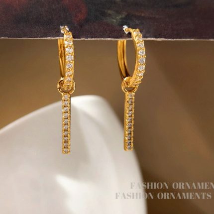 Niche one-word zircon earrings