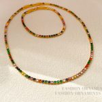 Summer colorful zircon necklace bracelet