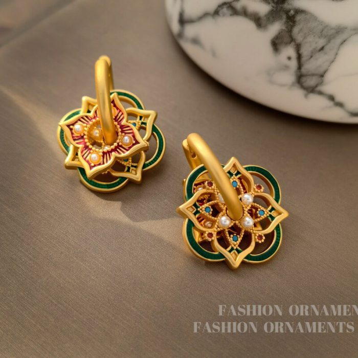 Chinese retro palace style design earrings