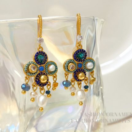 Personalized Bohemian Ethnic Design Earrings Temperament Cultured Pearl Tassel Earrings